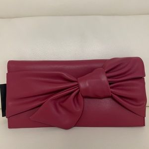 I-N-C Bowah Clutch/Shoulder Bag In Berry